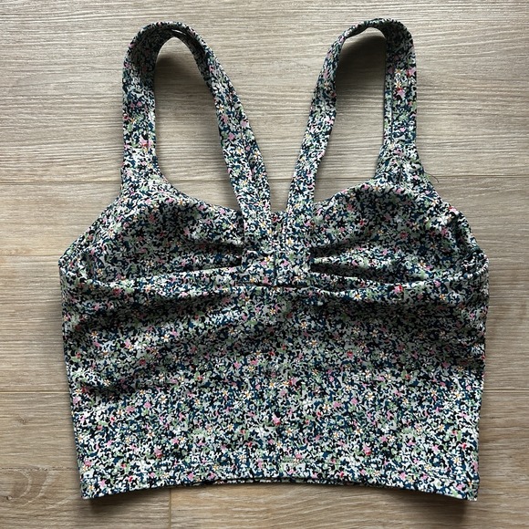 SAGE Collective multicolor ditzy floral sports bra bike short yoga set Size M - Picture 7 of 16